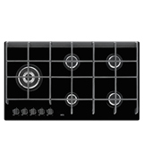 90cm 5 burner ceramic glass gas cooktop: HG975550VB