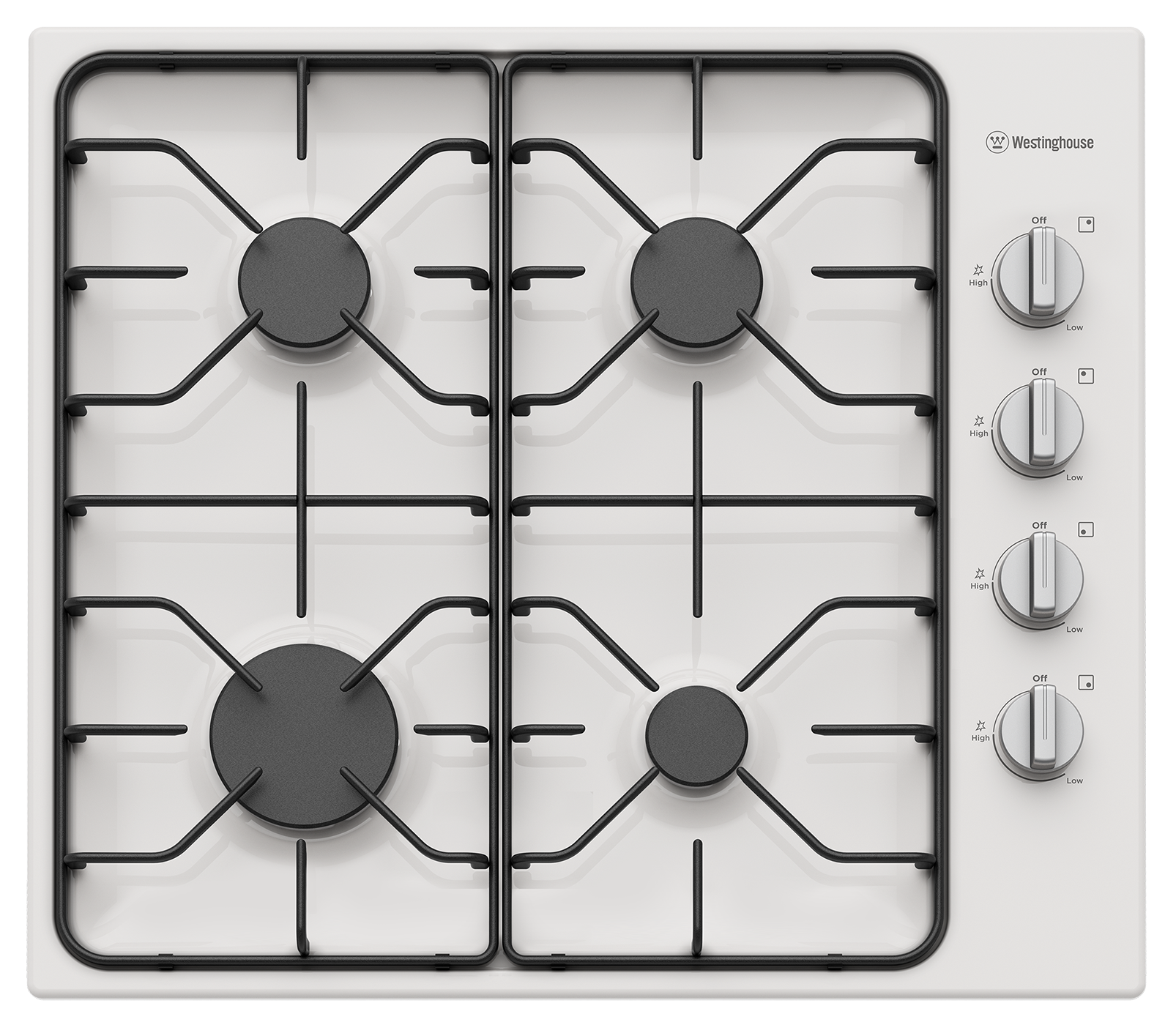 60cm 4 white enamel burner gas cooktop (WHG640WC) Westinghouse Australia
