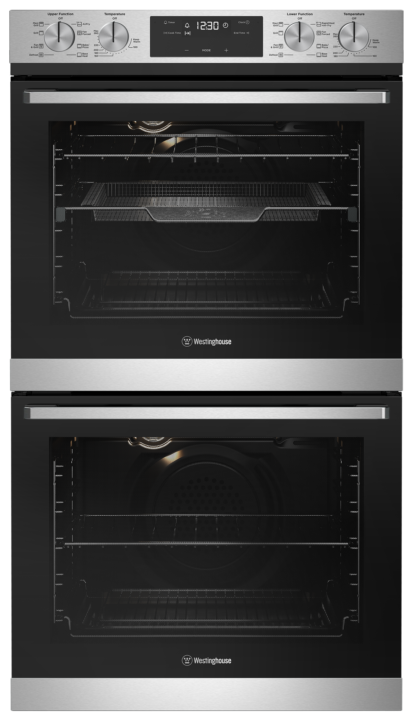 60cm multi-function 8/8 double oven with AirFry, stainless steel ...