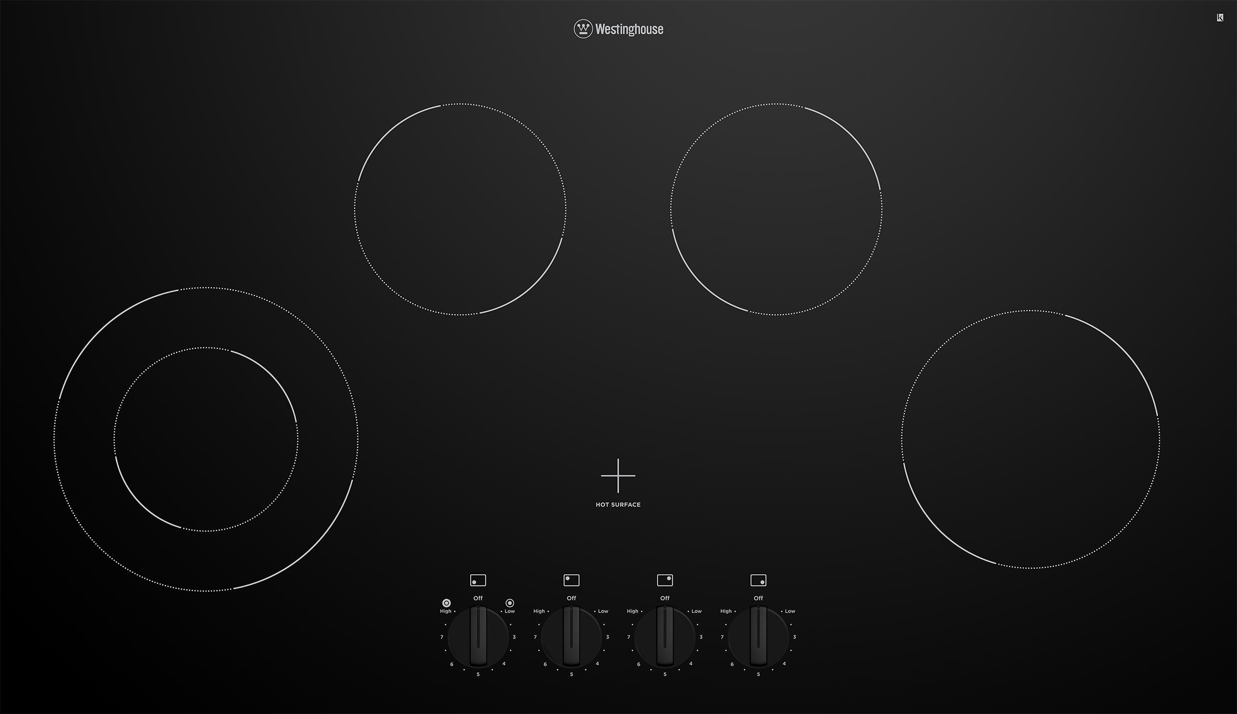 90cm 4 zone ceramic cooktop (WHC942BC) Westinghouse Australia