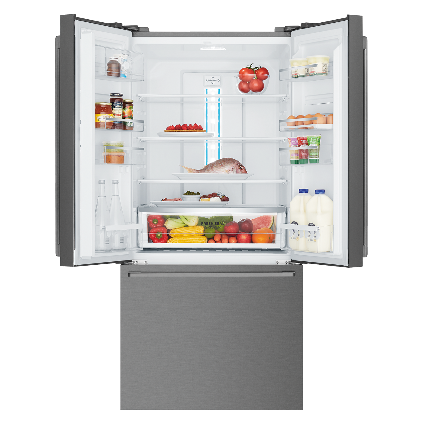 524L French door fridge, dark stainless steel (WHE5204BC