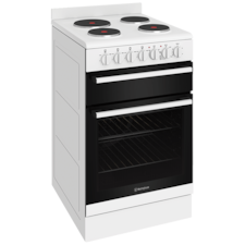 54cm freestanding electric oven and solid cooktop, white