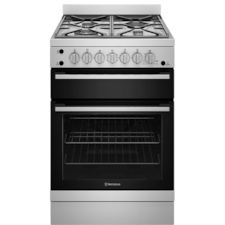 60cm freestanding gas oven and gas cooktop with separate grill, stainless steel