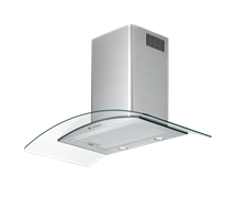 90cm Curved glass and stainless steel canopy