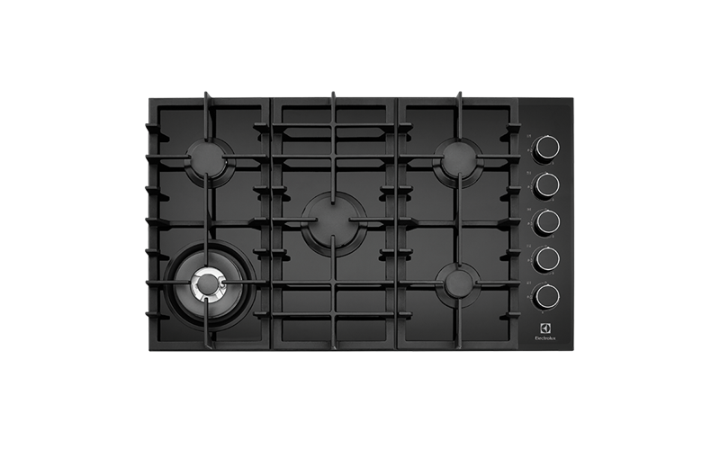 90cm 5 Burner Glass Gas Cooktop With Side Controls Ehg953ba