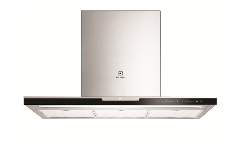 90cm black glass and stainless steel high performance wall Slimline