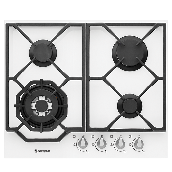 60cm white glass gas cooktop (WHG646WA)