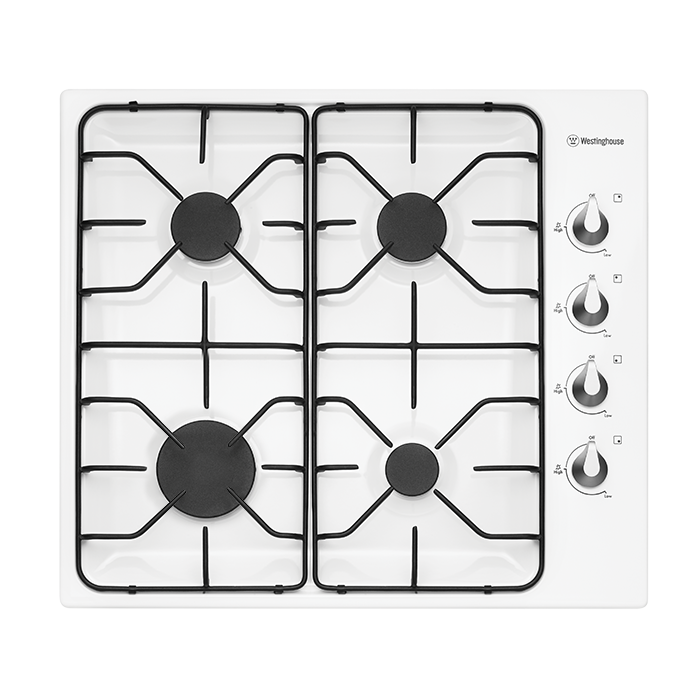 60cm White Gas cooktop (WHG640WB) Westinghouse Australia