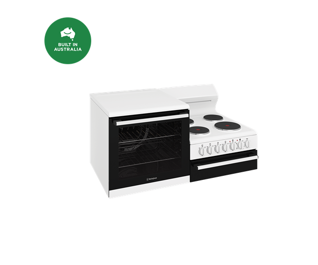 Elevated electric freestanding cooker with separate grill, white (WDE132WC)